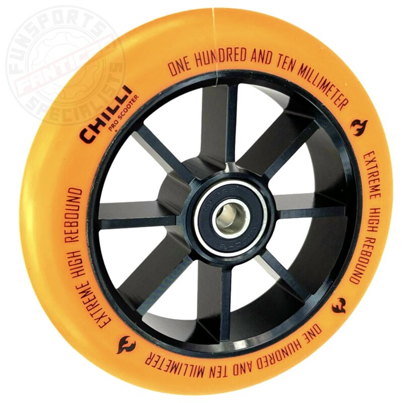 Chilli Pro Stunt-Scooter Spoked Base Rolle 110mm Schwarz/PU Orange