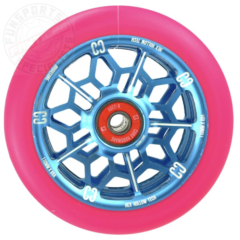Core Hex Hollow Stunt-Scooter Rolle 110mm Hellblau/PU Pink