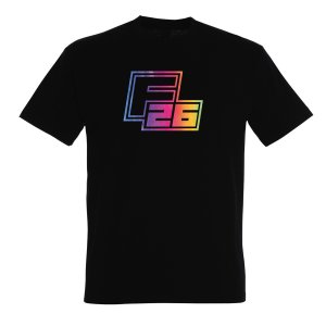 Fantic26 T-Shirt Schwarz/Rainbow 140