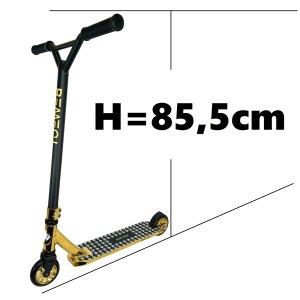 Bewegt Next Level Stunt-Scooter H=85,5cm Schwarz/Goldchrom