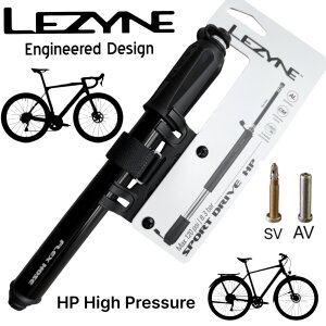 Lezyne HP Sport Drive L Fahrrad Pumpe Road 8 Bar SV &...