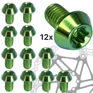 Titan M5x8 Torx Disc SL Schrauben (12er Set) Grün