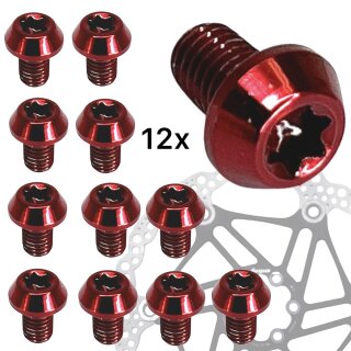 Titan M5x8 Torx Disc SL Schrauben (12er Set) Rot