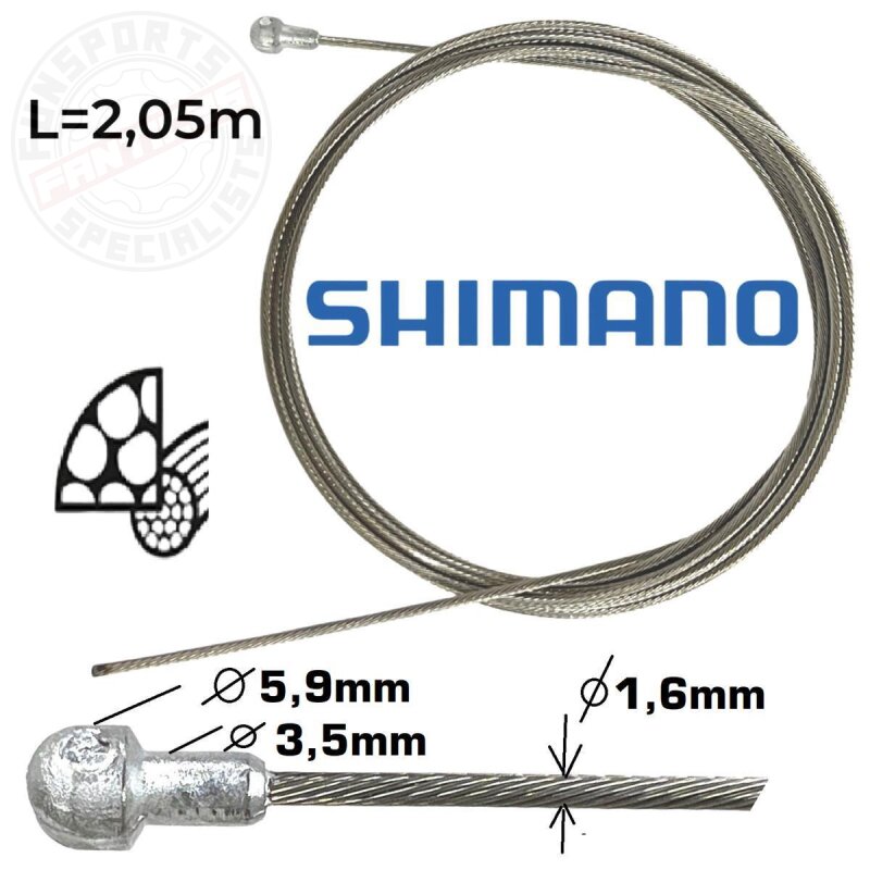 Shimano Road Bremszug Edelstahl 1,6 x 2,05m Birnennippel