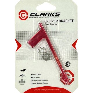 Clarks Bremsscheiben Adapter Gabel Postmount PM-PM Front 180mm +20mm Rot