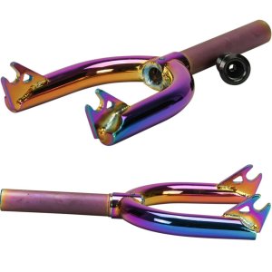 Rocker Mini BMX Fork Gabel mit Topcap Rainbow Neochrome