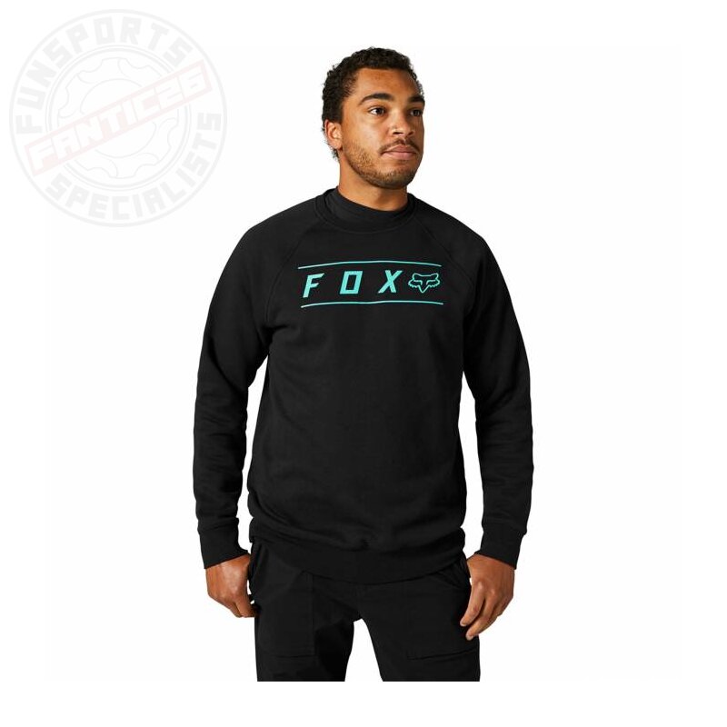 Fox Pinnacle Crew Fleece Hoodie Schwarz/Türkis M