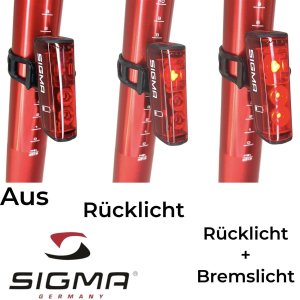 Sigma Blaze Fahrrad Beleuchtung StVZO Akku R&uuml;cklicht...