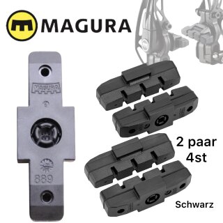 2 paar Magura Bremsbeläge für unbeschichtet Felgen Hs11 HS22 HS33 Evo Standard Schwarz