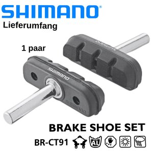 Shimano Bremsschuh für BR-CT91 Fahrrad Retro Cantilever Bremsbeläge 1 Paar