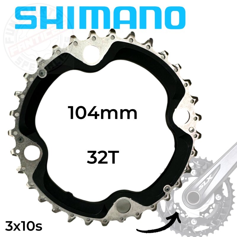 Shimano MTB Kurbel Ersatz Kettenblatt DEORE SLX FC-M670 32T Schwarz