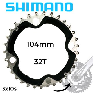 Shimano MTB Kurbel Ersatz Kettenblatt DEORE SLX FC-M670 32T Schwarz