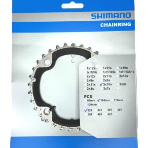 Shimano MTB Kurbel Ersatz Kettenblatt DEORE SLX FC-M670 32T Schwarz