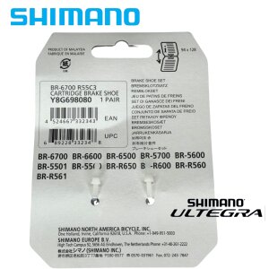 Shimano Rennrad Ultegra Bremsbeläge Bremsschuh 6700 R55C3 R-Typ silber