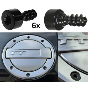 Titan Tankdeckel Schrauben Set für Audi TT/-S/-RS 8S (6Stk.) Schwarz