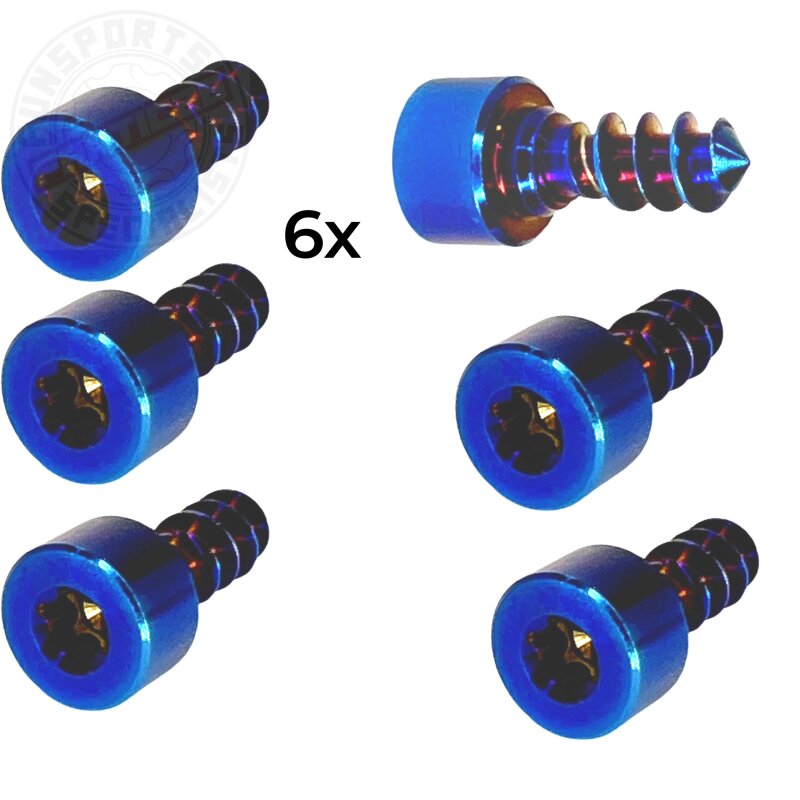 Titan Tankdeckel Schrauben Set für Audi TT/-S/-RS 8S (6Stk.) Blau-Chrome