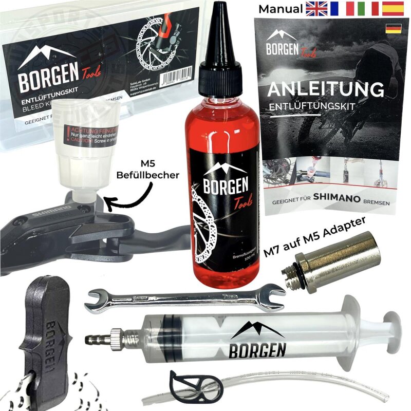 Borgen Service Kit mit Mineral Öl für MTB / Road Shimano Scheibenbremsen
