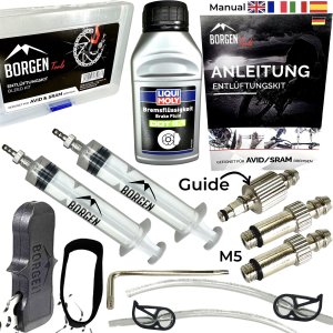 Borgen Service Kit mit Liquid Moly DOT 5.1 Öl für Avid Sram Scheibenbremsen