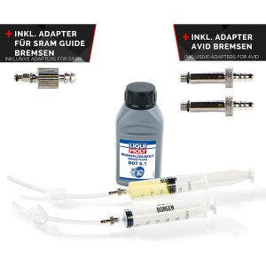 Borgen Service Kit mit Liquid Moly DOT 5.1 Öl für Avid Sram Scheibenbremsen