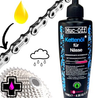 Muc-Off Fahrrad Kettenöl Wet Lube 120ml Fahrrad Schlecht Wetter Öl Pflege Kette