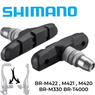 SHIMANO Fahrrad V-Brake Bremse Ersatz Bremsschuh S65T 1Paar schwarz