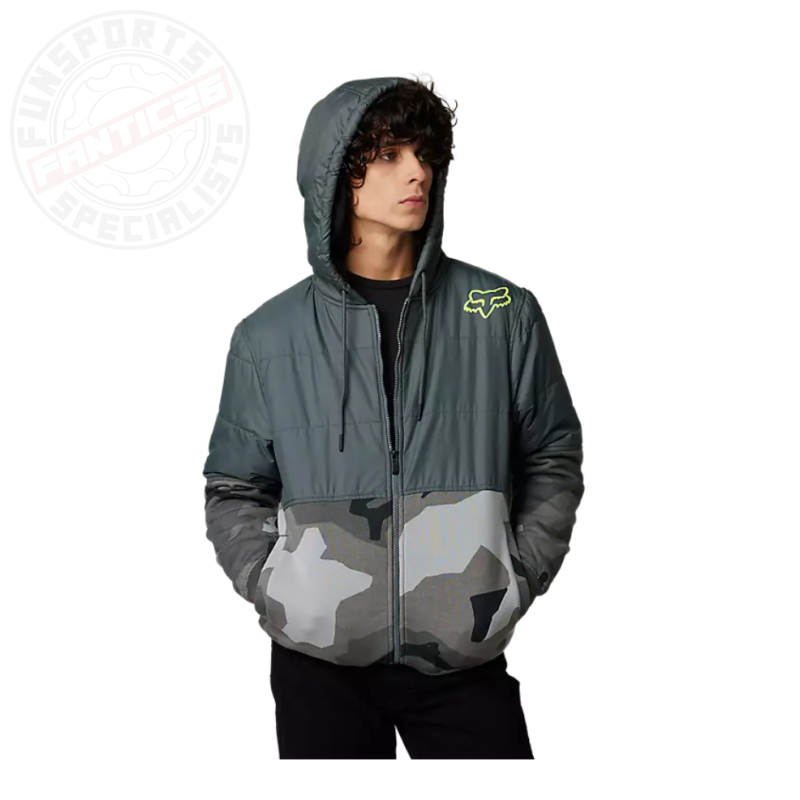 Fox Lindon Sasquatch Kapuzenjacke Fleece Schwarz Camo XL