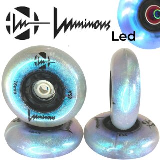 Luminous Rollschuh Inlinerskates LED Rollen (4Stück) 76mm 85a Black Pearl