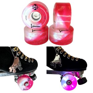 Luminous Rollschuh LED Rollen (4Stück) 62mm 85a Cotton Candy Weiß/Pink