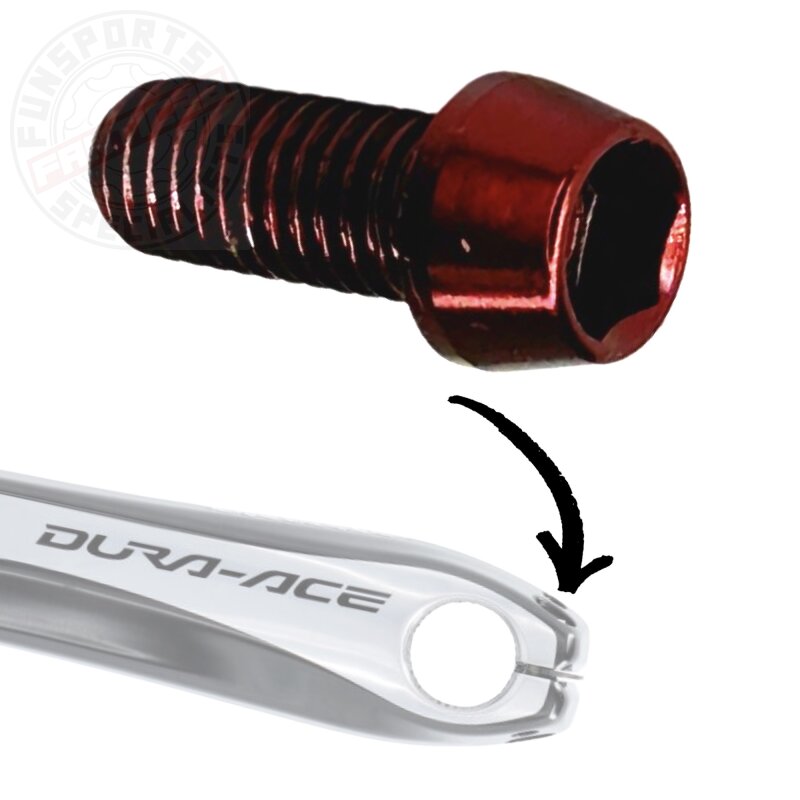 Titan M6 Innensechskant Hollowtech 2 Shimano Kurbelarm Klemm Schraube 14,5mm rot