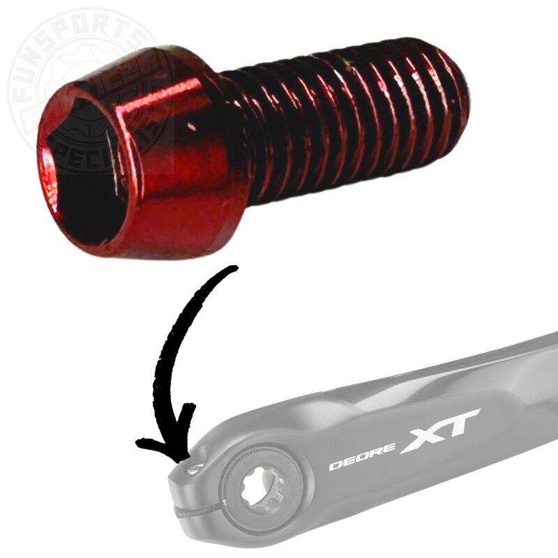 Titan M6 Innensechskant Hollowtech 2 Shimano Kurbelarm Klemm Schraube 18,5mm rot