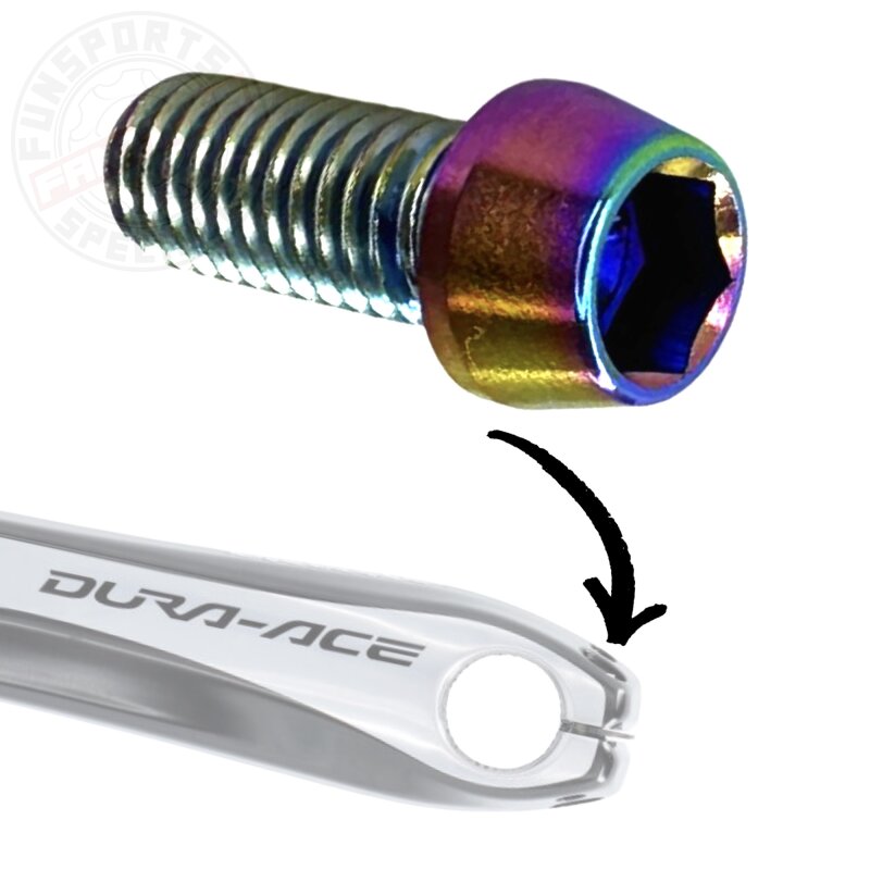 Titan M6 Innensechskant Hollowtech 2 Shimano Kurbelarm Klemm Schraube 14,5mm neochrome