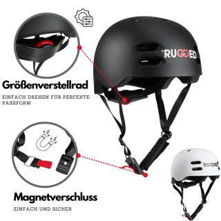 Rugged Stunt-Scooter Fahrrad BMX Dirt Skate E-Scooter Helm verstellbar Magnet Verschluss Leicht