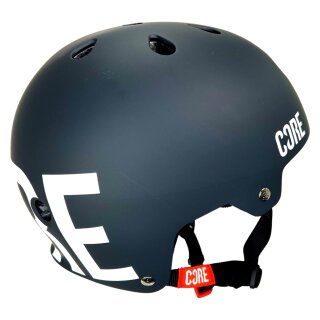 Core Street Stunt-Scooter Skate Helm Schwarz/Logo Weiß