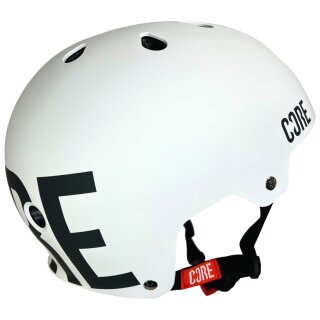 Core Street Stunt-Scooter Skate Dirt Helm Weiß/Logo Schwarz