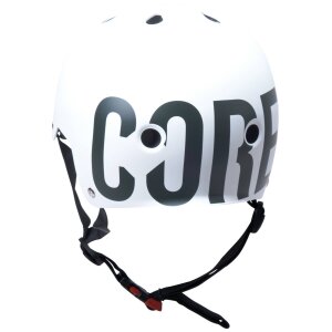 Core Street Stunt-Scooter Skate Dirt Helm Weiß/Logo Schwarz