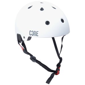Core Street Stunt-Scooter Skate Dirt Helm Weiß/Logo Schwarz