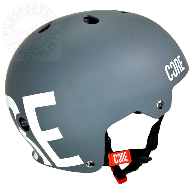 Core Street Stunt-Scooter Skate Dirt Helm Grau/Logo Weiß