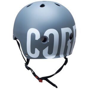 Core Street Stunt-Scooter Skate Dirt Helm Grau/Logo Weiß