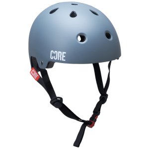 Core Street Stunt-Scooter Skate Dirt Helm Grau/Logo Weiß