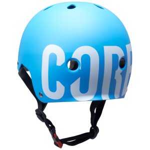 Core Street Stunt-Scooter Skate Dirt Helm Blau/Logo Weiß