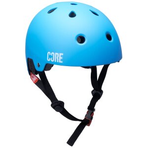 Core Street Stunt-Scooter Skate Dirt Helm Blau/Logo Weiß