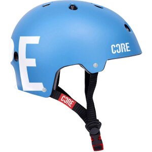 Core Street Stunt-Scooter Skate Dirt Helm Blau/Logo Weiß