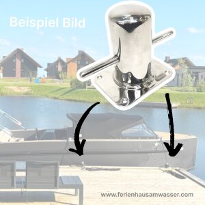 Boot Edelstahl Leinen Festmacher Kreuz Poller 120mm Edelstahl Stegpoller