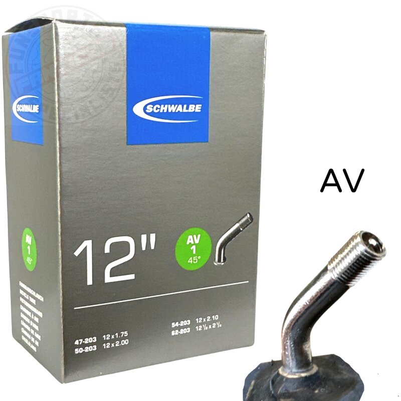Schwalbe Fahrrad-Schlauch AV1 12'' 47/62-203 AV40mmv 45Grad