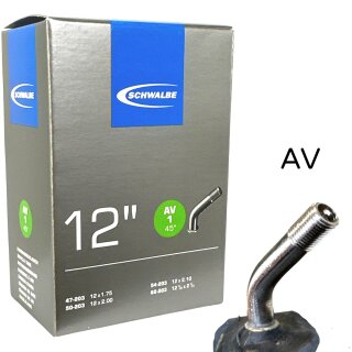 Schwalbe Fahrrad-Schlauch AV1 12 47/62-203  AV40mmv 45Grad