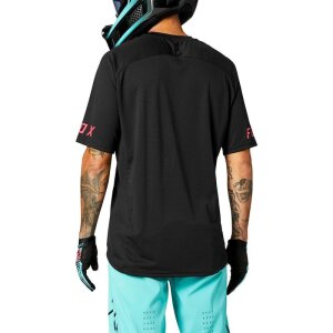 Fox Defend SS Jersey Schwarz/Logo Pastell
