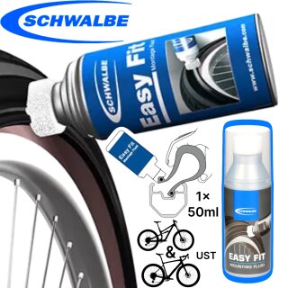 Schwalbe Easy Fit Fahrrad Reifen Montage Milch Paste Flasche mit Schwamm 50ml