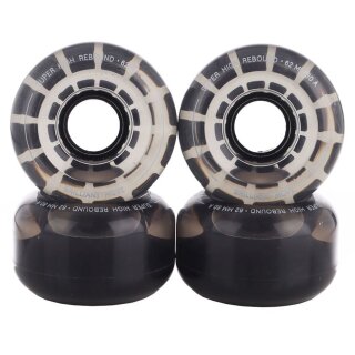Luna Skates 4er-Set Ersatz-Rollen 62mm 80A Schwarz/Transparent