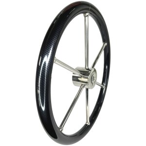 Savoretti Boot Steuerrad Edelstahl Lenkrad Carbon Look Sloep Tender Yacht 50cm