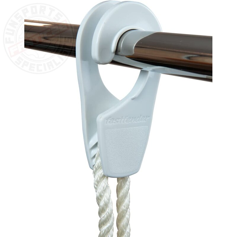 Fastfender 32 Fender Schnellbefestigung bis zu 32mm Rohrreling (2Stk.) Weiß
